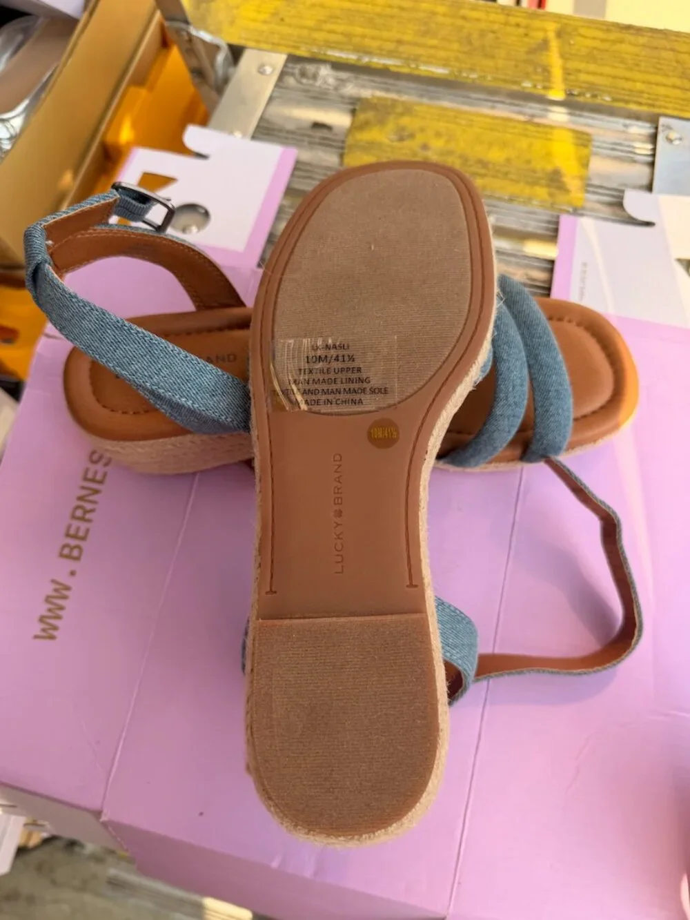 Lucky Brand Denim Espadrille Wedge Sandals – Women's Size 10